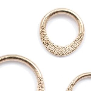 Gold Smashed Seam Ring from Vira Jewelry 16G 5/16
